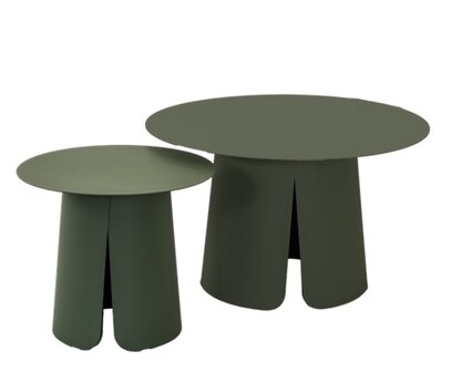 Set bijzettafeltjes Oslo rond 45 en 70 cm - gecoat staal - loungetafel - Lesli living