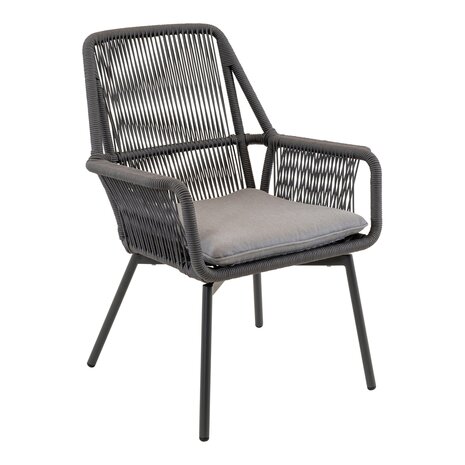 Armstoel Silas - Rope Wicker - Olefin kussen - gecoat aluminium frame - Lesli living