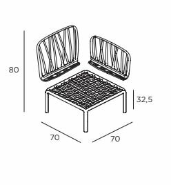 afmetingen Nardi Komodo modulaire loungeset