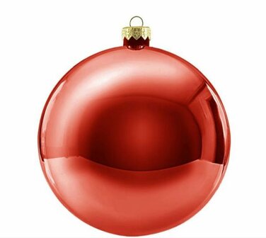 Kerstbal rond 15 cm Rood mat