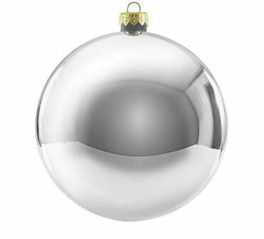 Kerstbal rond 40 cm Zilver mat