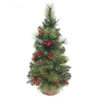 tafel kerstboompje met rode decoratie everyday national tree company