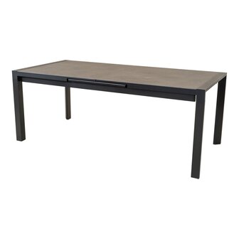 Uittrektafel Lagos 130/160x75 cm - uitschuifbare tuintafel - aluminium gecoat frame - 5 mm tafelblad