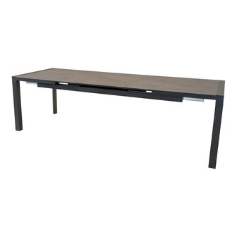 Uittrektafel Lagos 200/260x96 cm - uitschuifbare tuintafel - aluminium gecoat frame - 5 mm tafelblad