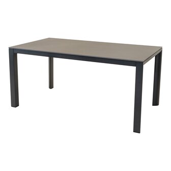 Tuintafel Geneva 160x90 cm - rechthoekig- gecoat aluminium frame -  sintered stone tafelblad