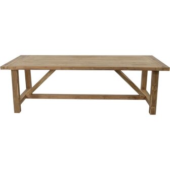 Teak tuintafel Castle 240x100 cm -  recycled teak - 9x9 cm tafelpoten