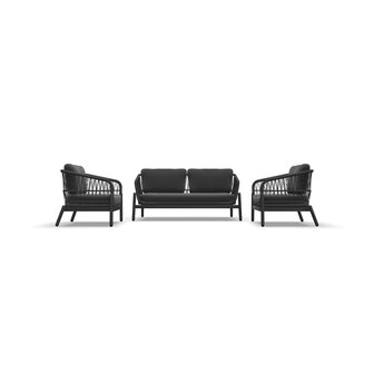 Loungeset Zavi Stone - Rope wicker - Aluminium frame - Lesli living