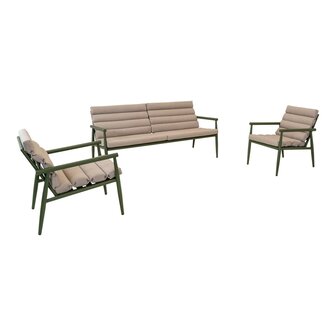 Loungeset Harper Olive - gecoat aluminium frame - Lesli living