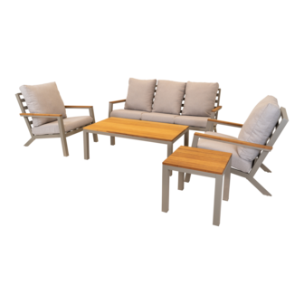 Royale Loungeset Donnan beige met luxe uitstraling - Gecoat aluminium frame - Olefin kussens - Lesli living