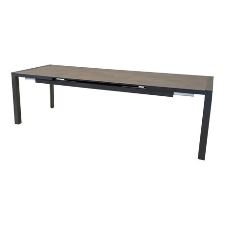 Uittrektafel Lagos 130/160x75 cm - uitschuifbare tuintafel - aluminium gecoat frame - 5 mm tafelblad