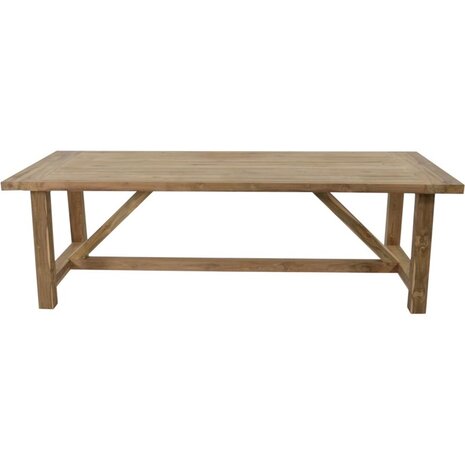 Teak tuintafel Castle 240x100 cm -  recycled teak - 9x9 cm tafelpoten