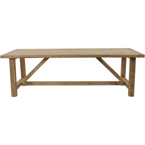 Teak tuintafel Castle 240x100 cm -  recycled teak - 9x9 cm tafelpoten