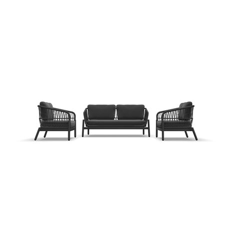 Loungeset Zavi Stone - Rope wicker - Aluminium frame - Lesli living