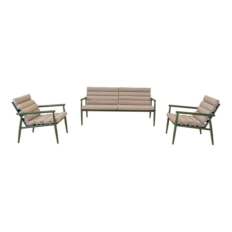 Loungeset Harper Olive - gecoat aluminium frame - Lesli living