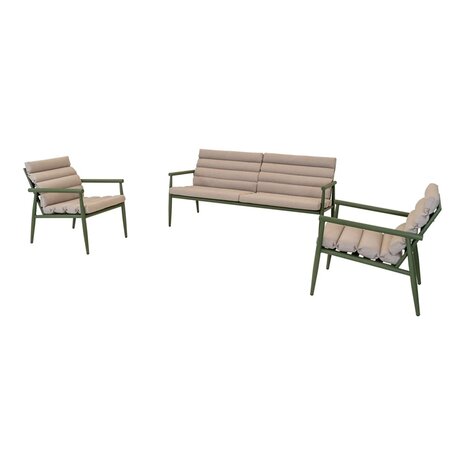 Loungeset Harper Olive - gecoat aluminium frame - Lesli living