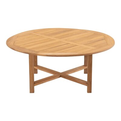 Teak tafel rond 120 cm - tafelbladhoogte 75 cm -  stevig teak onderstel